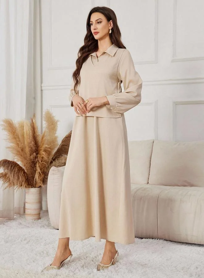 تايك تو طقم منسق من فستان ماكسي وقصة بحافة واسعة مع بلوزة